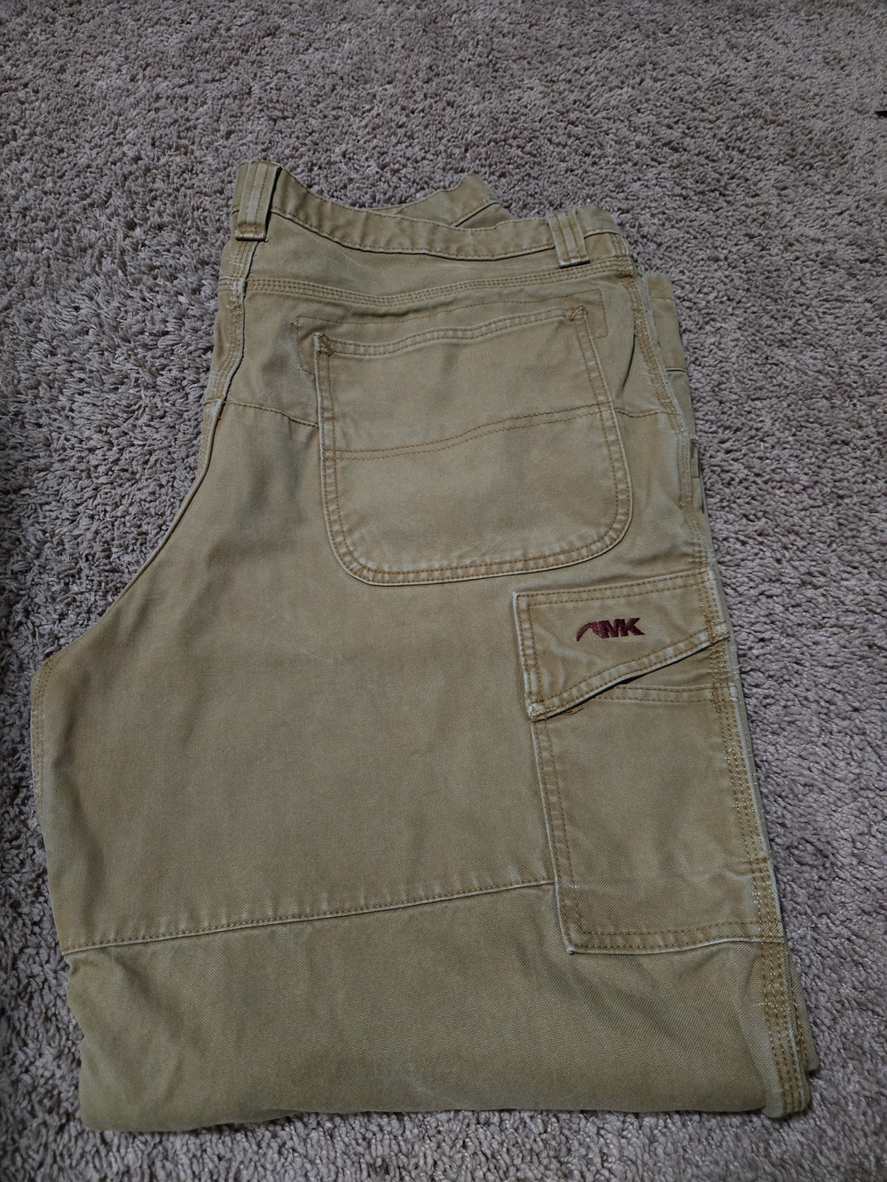 Men's Tan Work Pants with Utility Pockets